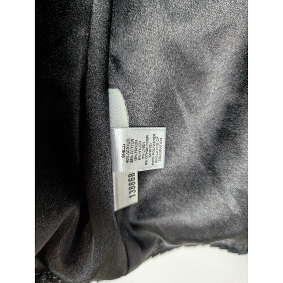 Ann Taylor Blazer Womens 4 Black Tweed Boucle Beaded Button Peter Pan Collar Mb - Picture 4 of 8